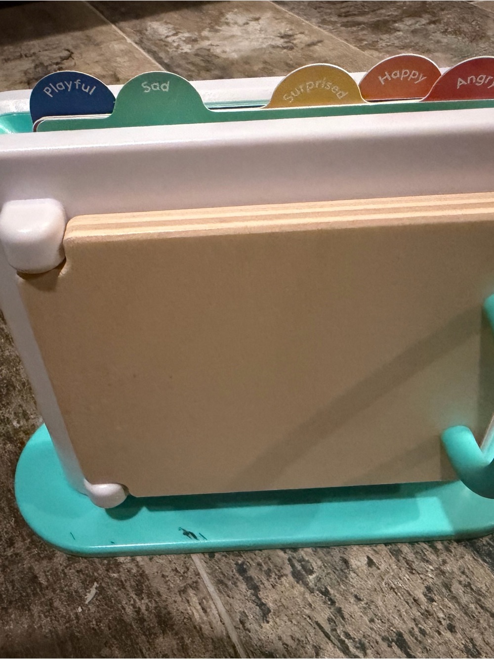 Lovevery Kids Emotion Card Organizer - Teal and White